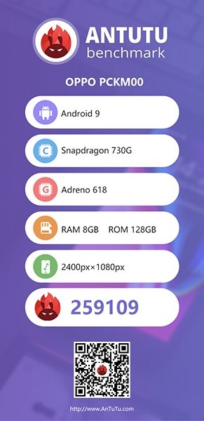 OPPO 2 telah tiba di AnTuTu untuk mengkonfirmasi Snapdragon 730G dan 8GB RAM 1