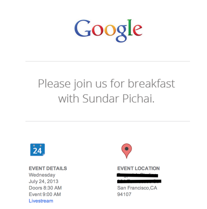 Breakfast de Google