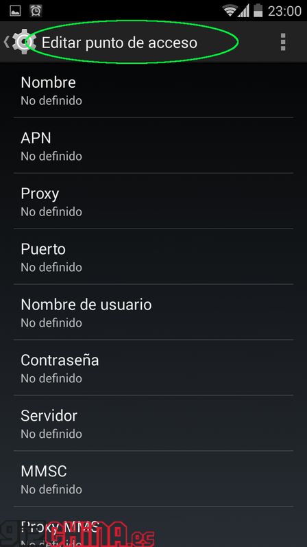 Ajuste APN Android