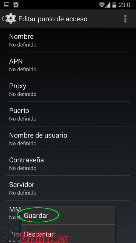 Ajuste APN Android