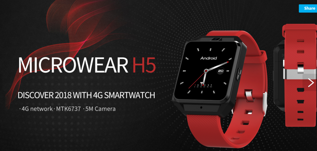 Microwear h5 store 4g smartwatch